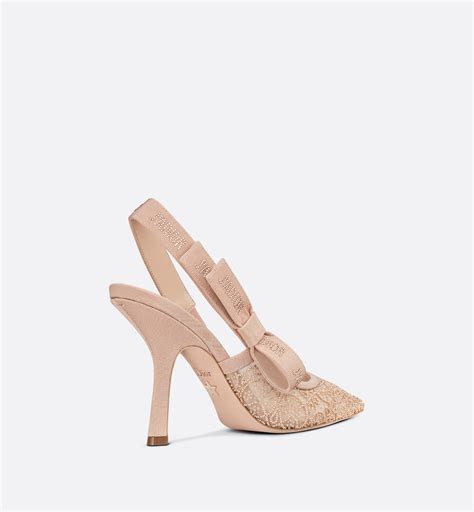 dior 894|J'Adior Slingback Pump Nude Tulle with Bead Embroidery.